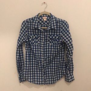 Mossimo Blue & White Checkered Button Up